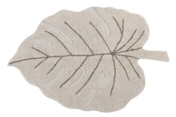 Dywan bawełniany w kształcie liścia monstera naturalny kolor 120x180 cm. Lorena Canals Dywan bawełniany Monstera Natural 120x180cm