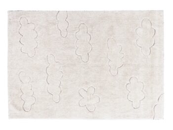 Bawełniany dywan w kolorze kremowym z wzorem chmur dla dzieci. Lorena Canals Dywan bawełniany RugCycled Cloud 120x160cm