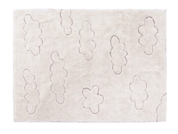 Bawełniany dywan w jasnym kolorze z wzorem chmur dla dzieci. Lorena Canals Dywan bawełniany RugCycled Cloud 140x200cm