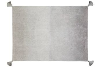 Bawełniany dywan w odcieniach szarości z frędzlami na rogach 120x160 cm. Lorena Canals Dywan bawełniany Degrade Dark Grey-Grey 120x160cm