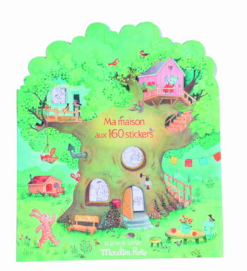 Kolorowanka z naklejkami z motywem domu na drzewie i zwierząt dla dzieci. Moulin Roty Kolorowanka z Naklejkami 20 Stron La Grande