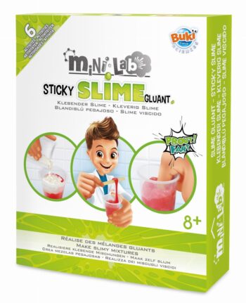 Zestaw do samodzielnej produkcji slime glutów dla dzieci powyżej 8 lat z instrukcją i składnikami. Buki Mini Lab PRODUKCJA SLIME GLUTÓW