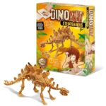Drewniany model szkieletu dinozaura stegozaura do składania dla dzieci powyżej 9 lat. Buki Mały Archeolog STEGOZAUR