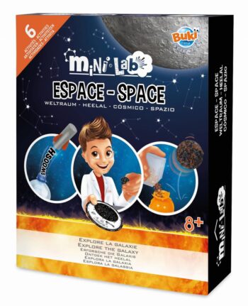 Zestaw naukowy mini lab kosmos dla dzieci powyżej 8 lat z eksperymentami dotyczącymi przestrzeni kosmicznej. Buki Mini Lab KOSMOS
