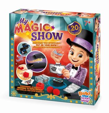 Zestaw do nauki magicznych sztuczek dla dzieci powyżej 7 lat z rekwizytami i instrukcją. Buki Zestaw Magiczny MAGIC SHOW