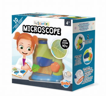 Zestaw naukowy mini mikroskop dla dzieci z lupą i akcesoriami do obserwacji. Buki Mini MIKROSKOP