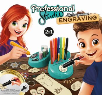 Zestaw do grawerowania z narzędziami i drewnianymi wzorami dla dzieci. Buki Professional Studio GRAWEROWANIE
