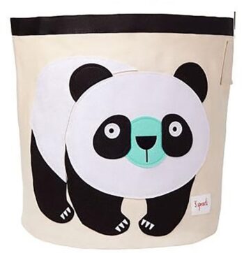 Kosz na zabawki z tkaniny w kształcie pandy dla dzieci. 3 Sprouts Kosz na Zabawki Panda