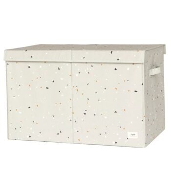 Pudełko zamykane na zabawki z wzorem terrazzo w kolorze zielonym dla dziecka. 3 Sprouts Pudełko Zamykane Recycled Terrazzo Green