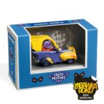 Model samochodu wyścigowego w kolorze żółto fioletowym z kierowcą dla dzieci. Djeco Autko CRAZY MOTORS DINGO MOBILE