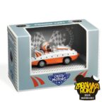 Model kolekcjonerski samochodu wyścigowego biało pomarańczowy dla dzieci. Djeco Autko CRAZY MOTORS PIRANHA KART