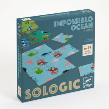 Gra logiczna z puzzlami o tematyce oceanicznej dla dzieci od 6 lat. Djeco Gra Logiczna Sologic IMPOSSIBLO OCEAN