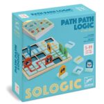 Gra logiczna z drewnianą planszą i kolorowymi pionkami dla dzieci od 5 lat. Djeco Gra Logiczna PATH PATH LOGIC