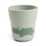 Zielony kubek silikonowy dla dziecka z nadrukiem krokodyla. Done by Deer Kubek dla Dziecka Mini Mug Foodie Croco Green