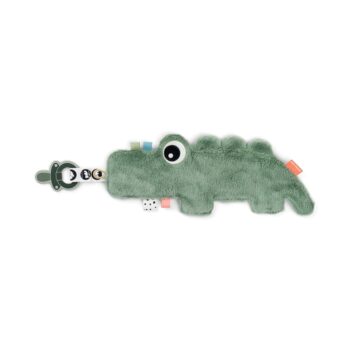 Zielona pluszowa zawieszka do smoczka w kształcie krokodyla dla niemowlaka. Done by Deer Przytulanka dla Niemowlaka Krokodyl Croco Green
