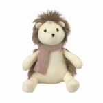 Pluszowa przytulanka jeżyk beżowy z brązowym futerkiem i różowym szalikiem dla dziecka. Egmont Toys Przytulanka Jeżyk Lucien