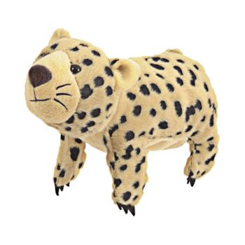 Pluszowa pacynka na rękę w kształcie lamparta w beżowym kolorze z czarnymi cętkami dla dziecka. Egmont Toys Pacynka pluszowa na rękę Leopard