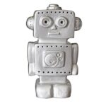 Lampka nocna LED w kształcie robota srebrna dla dziecka. Egmont Toys Lampka nocna LED Robot srebrna