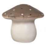 Lampka nocna LED w kształcie dużego grzybka w kolorze czekoladowym z białymi i ciemnymi kropkami dla dzieci. Egmont Toys Lampka nocna LED Grzybek Duży Czekolada