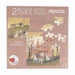 Magnetyczne puzzle dla dzieci z motywem księżniczki i zamku 2 zestawy po 20 elementów dla dzieci powyżej 3 lat. Egmont Toys Puzzle dla dzieci magnetyczne Księżniczka
