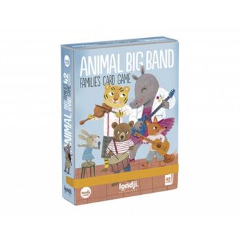 Gra karciana z ilustracjami zwierząt grających na instrumentach muzycznych dla dzieci i rodzin. Londji Gra karciana Zwierzęcy muzyczny Big Band