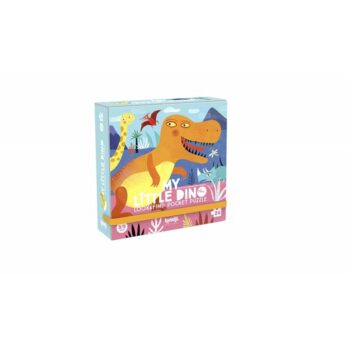Puzzle kieszonkowe dla dzieci z kolorowym dinozaurem na ilustracji. Londji Puzzle dla dzieci kieszonkowe Mój Mały Dino