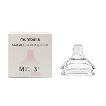 Smoczek do butelki antykolkowy przezroczysty rozmiar M dla niemowląt powyżej 3 miesięcy. Mombella Smoczek do Butelki Antykolkowej Classic M