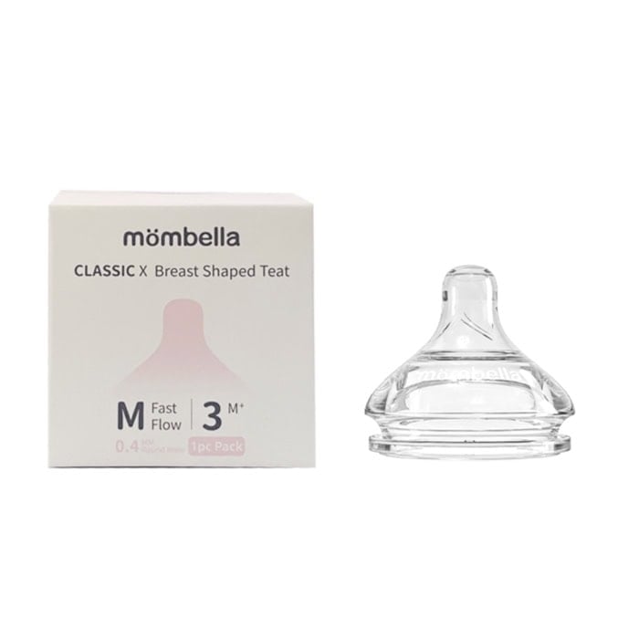 Smoczek do butelki antykolkowy przezroczysty rozmiar M dla niemowląt powyżej 3 miesięcy. Mombella Smoczek do Butelki Antykolkowej Classic M