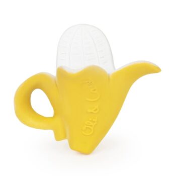 Żółty gryzak w kształcie banana dla niemowlaka. Oli&Carol Gryzak Mini Banan Anita Bananita