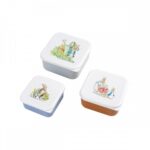 Zestaw trzech śniadaniówek z motywem królika Piotrusia różne rozmiary dla dziecka. Petit Jour Paris Lunch Box 3 szt/kpl Królik PIotruś