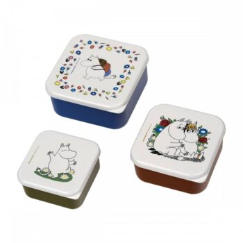 Zestaw trzech śniadaniówek z motywem Muminków różne kolory dla dzieci. Petit Jour Paris Lunch Box 3 szt/kpl Muminki