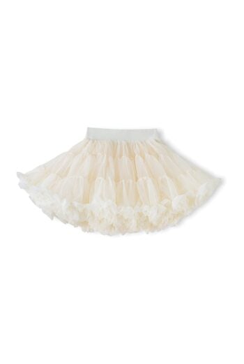 Tiulowa spódniczka dziecięca kremowa z falbanami dla dziewczynki. Fig&Pear Spódniczka tiulowa Cotton Candy