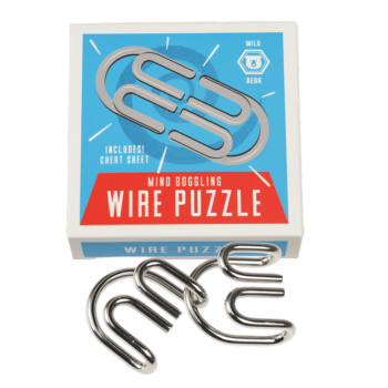 Metalowa łamigłówka druciana w kształcie niedźwiedzia gra zręcznościowa dla dzieci i dorosłych. Rex London Puzzle metalowe zabawka logiczna Dziki Niedźwiedź
