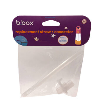 Zestaw przezroczystej słomki z białym łącznikiem do butelki tritanowej 450 ml dla dziecka. b.box Zestaw słomki z łącznikiem do butelki tritanowej 450 ml