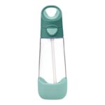 Butelka na wodę tritanowa z zielonym zamknięciem i słomką 600 ml dla dziecka. b.box Butelka na wodę tritanowa ze słomką 600ml Emerald Forest