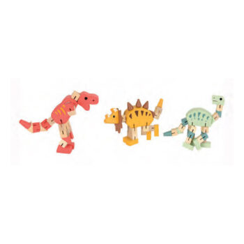 Zestaw trzech kolorowych figurek dinozaurów z elastycznymi elementami dla dzieci. Egmont Toys Figurka Dinozaur flexi