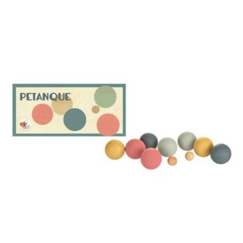 Drewniana gra zręcznościowa petanque boule kolorowe kule i małe kulki do rzucania. Egmont Toys Gra drewniana Pentaque boule
