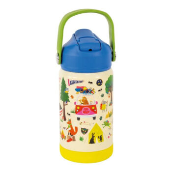 Butelka dziecięca 400 ml z uchwytem kolorowa z nadrukiem przygoda. Floss&Rock Przygoda Butelka 400 ml