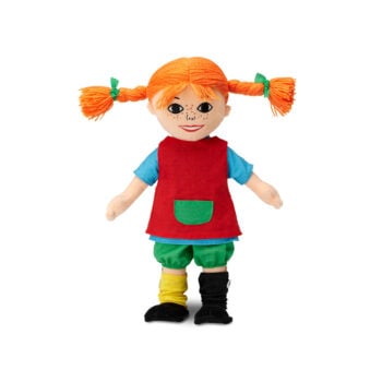 Miękka szmaciana lalka Pippi o rudych warkoczach ubrana w kolorowe ubrania dla dziecka. Pippi Miękka lalka Langstrumpf 30 cm przytulanka
