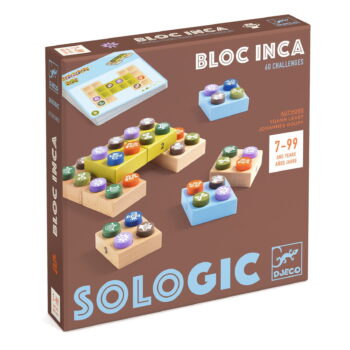 Drewniana gra logiczna z kolorowymi klockami dla dzieci i dorosłych. Djeco Gra logiczna SOLOGIC BLOC INCA
