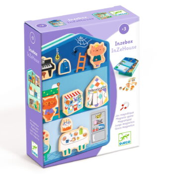 Magnetyczne puzzle domek kotków z elementami do układania dla dzieci powyżej 3 lat. Djeco Magnetyczne puzzle DOMEK KOTKÓW