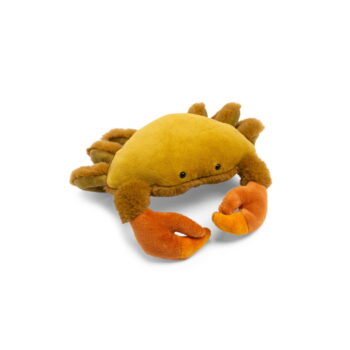 Pluszowa maskotka mały krab w odcieniach pomarańczowego i brązowego dla dziecka. Moulin Roty Maskotka mały krab DOOKOŁA ŚWIATA