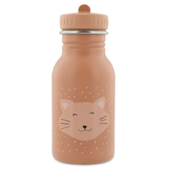 Butelka dla dziecka z motywem kota w kolorze brązowym o pojemności 350 ml. Trixie Baby Kot Bidon Butelka 350 ml