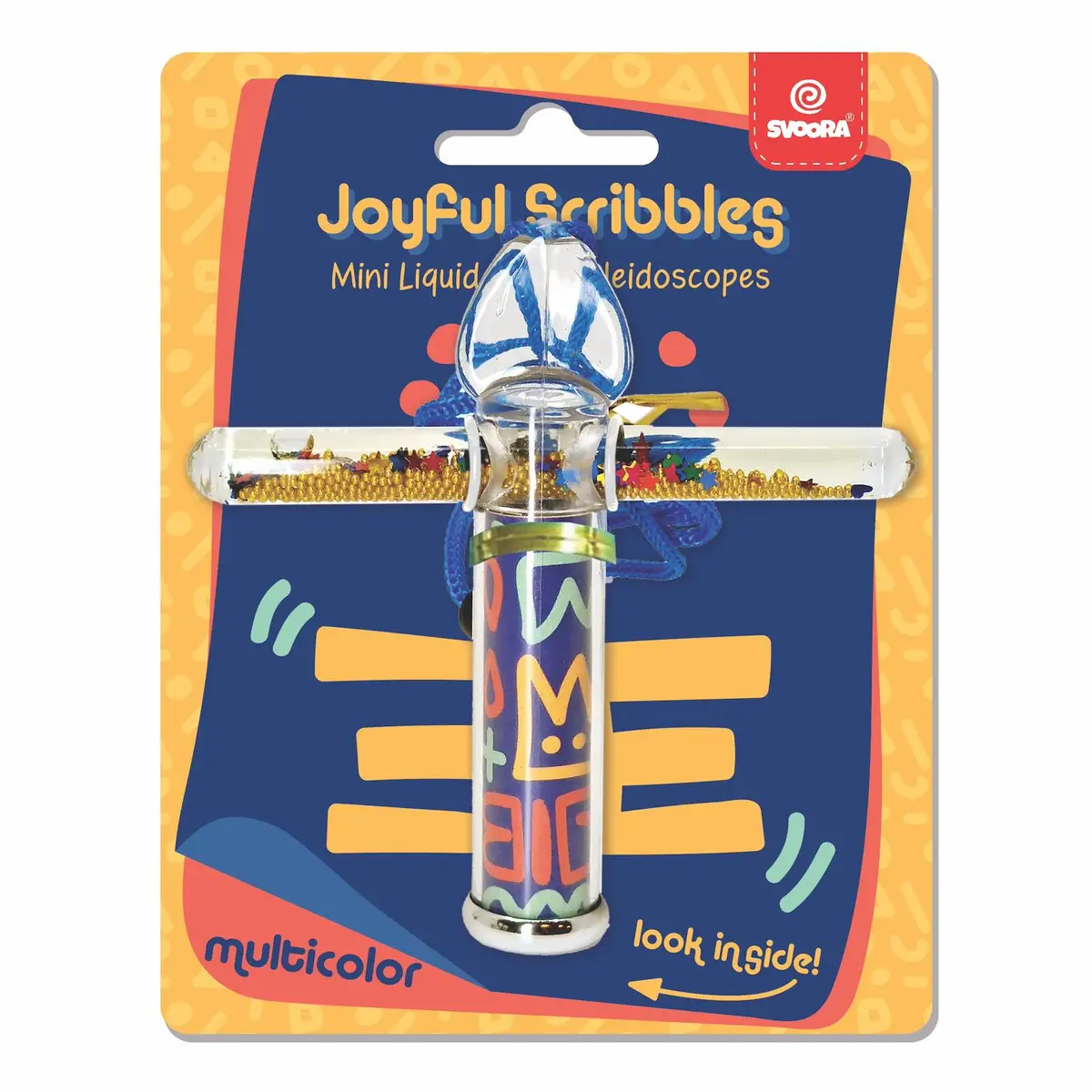 Mini kalejdoskop z ruchomymi kolorowymi elementami w płynie dla dziecka. SVOORA Mini kalejdoskop z ruchomymi elementami w płynie Multicolor 23049