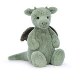 Pluszowy smok miętowo szary z miękkiego materiału dla dziecka. Jellycat Smok Miętowo Szary 108 cm
