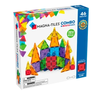 Klocki magnetyczne w różnych kolorach zestaw 46 elementów dla dzieci powyżej 3 lat. Magna-Tiles Klocki Magnetyczne COMBO microMAGS 46el