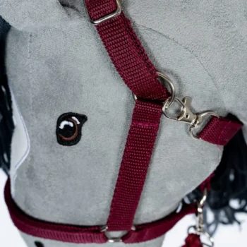 Czerwona lina i halter do zabawkowego konika hobby horse z metalowymi elementami. byAstrup Halter i lina do Hobby Horse czerwona (Akcesorium)