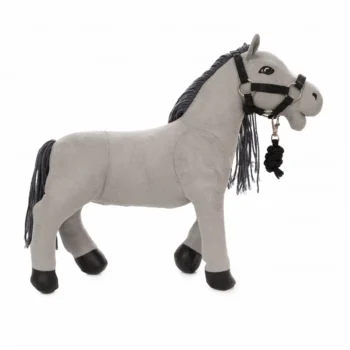 Szara pluszowa zabawka konik z czarną grzywą i kopytami dla dzieci. byAstrup Konik Minis zabawka- Lucky 30cm Szary