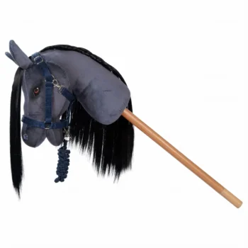 Koń na kiju hobbystyczny z otwartą buzią czarny z długą grzywą dla dziecka. byAstrup Hobby Horse Koń na kiju hobbystyczny z otwartą buzią Blaze N2025