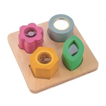 Drewniana zabawka sensoryczna sorter kształtów kwiaty kolorowe elementy dla dziecka. Tender Leaf Toys Drewniana zabawka sensoryczna Kwiaty zabawka optyczna